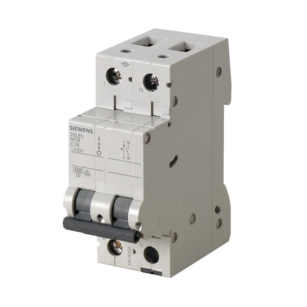 کلید مینیاتوری 10 آمپر تک پل+نول 6 کیلو آمپر زیمنس تیپ C کد 5SL6510-7