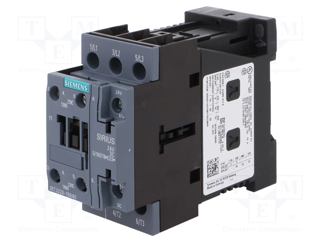 کنتاکتور زیمنس 11Kw مدل 3RT2026-1AB00 بوبین 24VAC