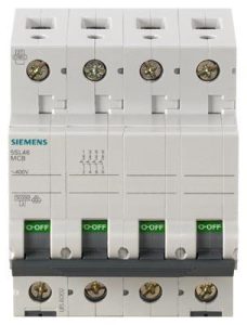 کلید مینیاتوری 40 آمپر سه پل+نول 10 کیلو آمپر زیمنس تیپ C کد 5SL4640-7