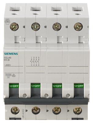 کلید مینیاتوری 40 آمپر سه پل+نول 10 کیلو آمپر زیمنس تیپ C کد 5SL4640-7