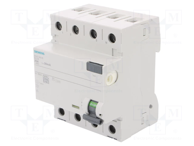 کلید محافظ جان چهار پل 25 آمپر زیمنس تایپ A کد 5SV5342-6