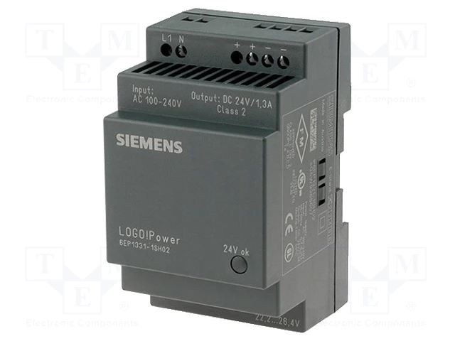 منبع تغذیه لوگو LOGO-24VDC جریان خروجی 1.3A کد 6EP1331-1SH03