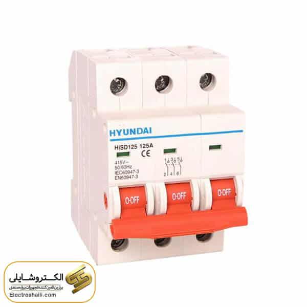 کلید خشک 100 آمپر سه پل هیوندای کد HYU-MSD-3P-100A