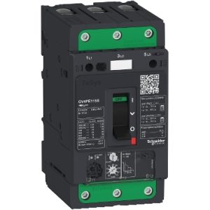 کليد اتوماتیک کامپکت اشنایدر حرارتی مغناطیسی 115 آمپر قدرت قطع 50 کیلو آمپر کد GV4PE115N