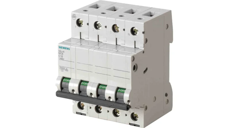 کلید مینیاتوری 20 آمپر سه پل+نول 10 کیلو آمپر زیمنس تیپ C کد 5SL4620-7