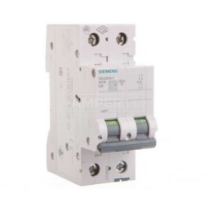 کلید مینیاتوری 0.5 آمپر دو پل 6 کیلو آمپر زیمنس تیپ C کد 5SL6205-7