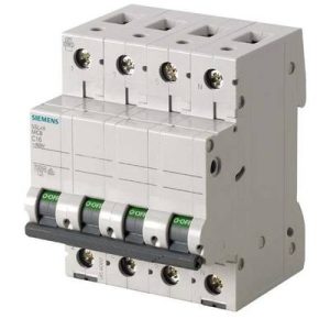 کلید مینیاتوری 25 آمپر سه پل+نول 10 کیلو آمپر زیمنس تیپ C کد 5SL4625-7