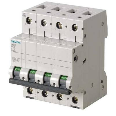 کلید مینیاتوری 25 آمپر سه پل+نول 10 کیلو آمپر زیمنس تیپ C کد 5SL4625-7
