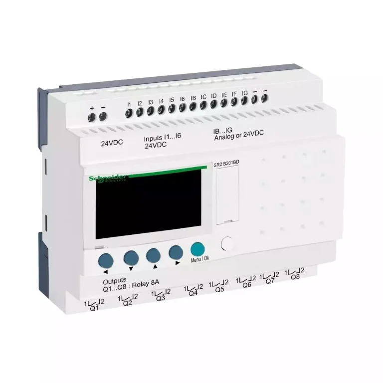 پی ال سی اشنایدر 20 ورودی – خروجی تغذیه 24 ولت DC با کلاک کد SR2B201BD