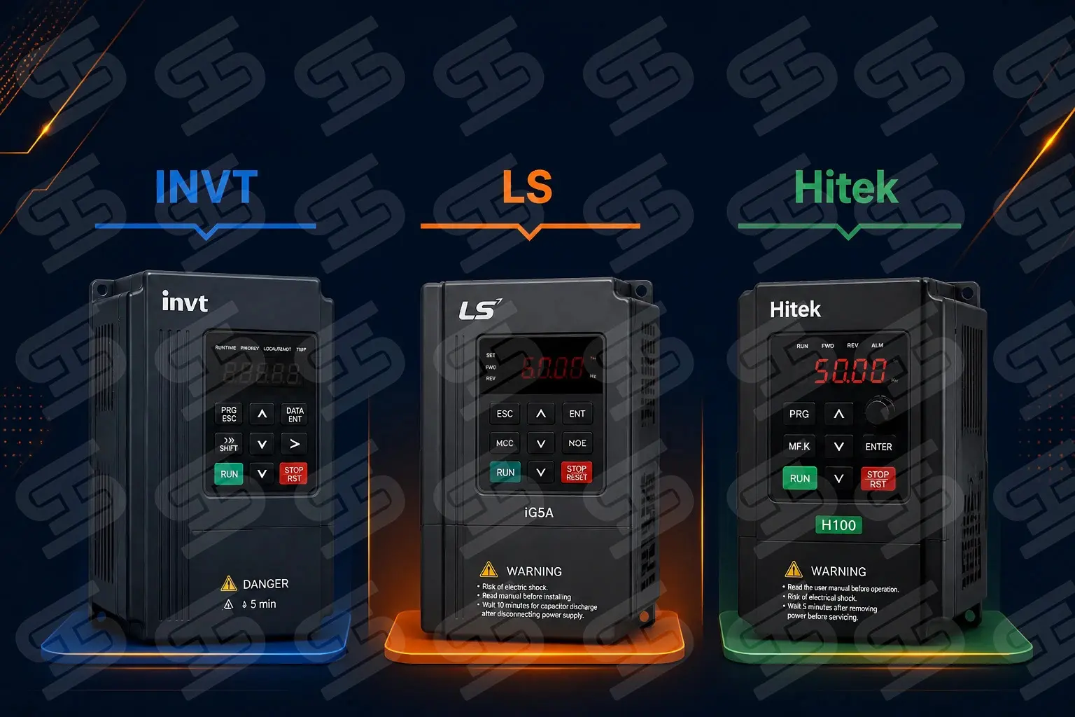مقایسه اینورترهای INVT، LS و Hitek