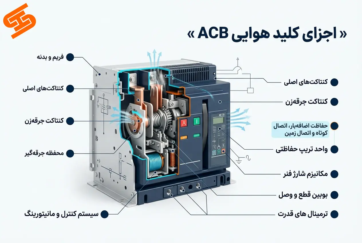 اجزای تشکیل دهنده کلید هوایی